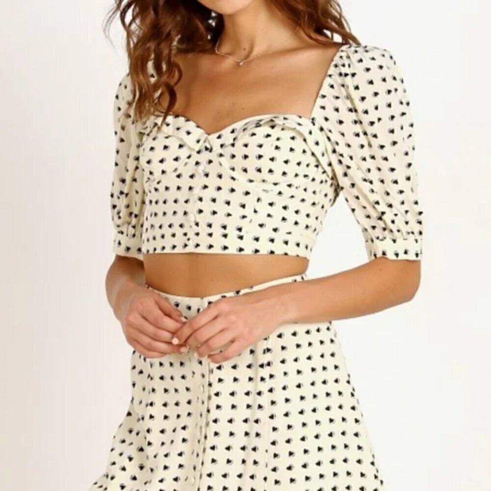 For Love & Lemons Sweetheart Crop Top Size Medium